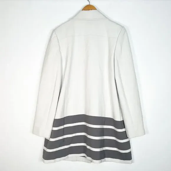 Halogen Cream & Grey Striped Jacket Coat - Picture 12 of 16